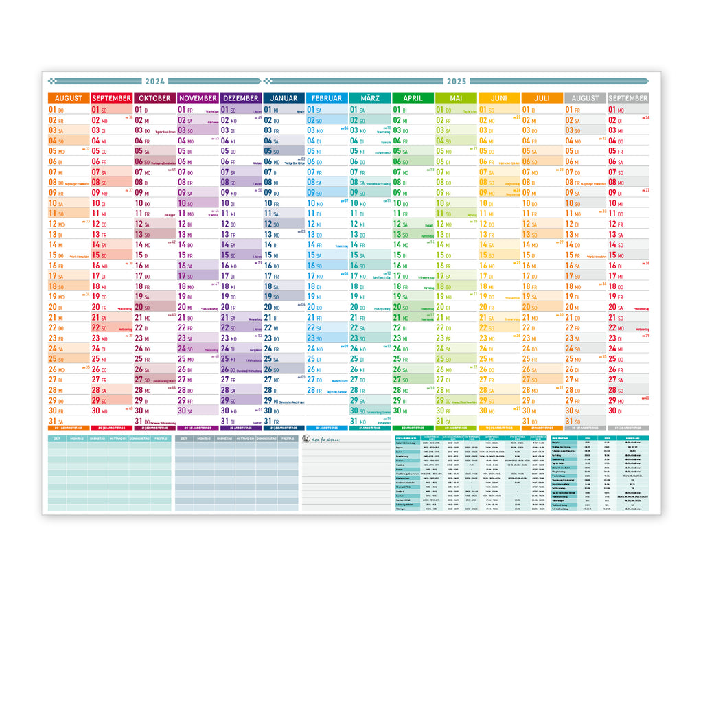 Schuljahr Wandkalender A1 - 2024/2025