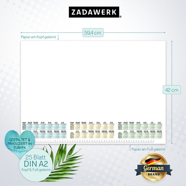 Schreibtischunterlage mit 3-Jahreskalender 2025-2027 - DIN A2 - XXL