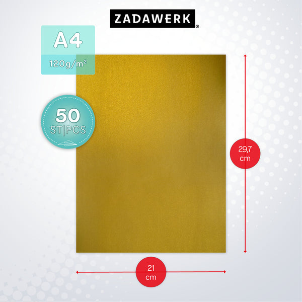 Perlmuttpapier - 120 g/m²- A4 -Gold - 50 Stück
