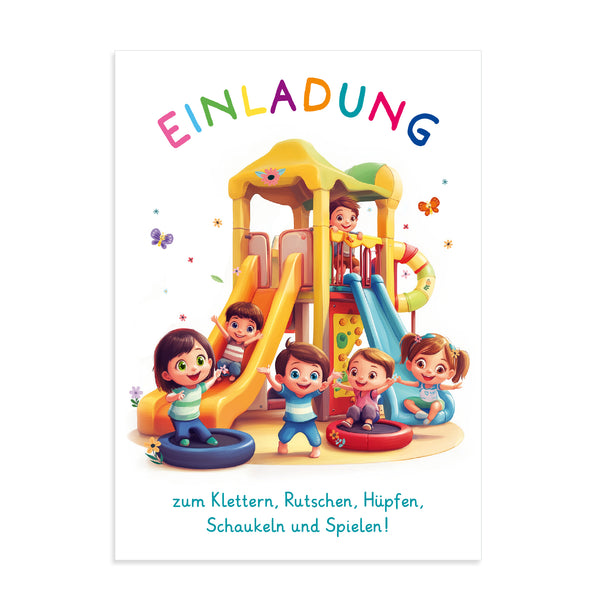 Einladungskarten - Indoor Spielplatz - 12 Stück