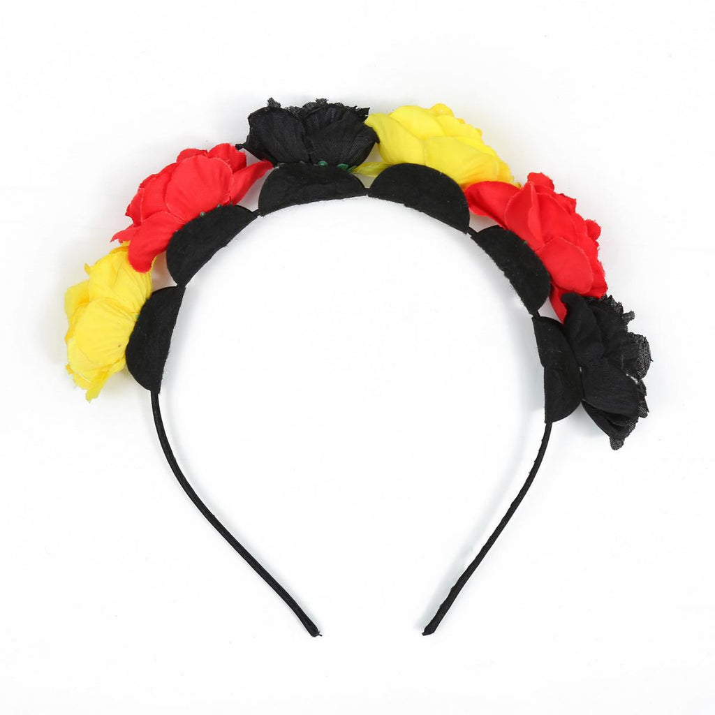 Haarreif - Blumen - schwarz, rot, gelb - Deutschland, Belgien