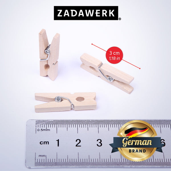 Mini-Holzklammer - Natur - 3 cm - 100 Stück