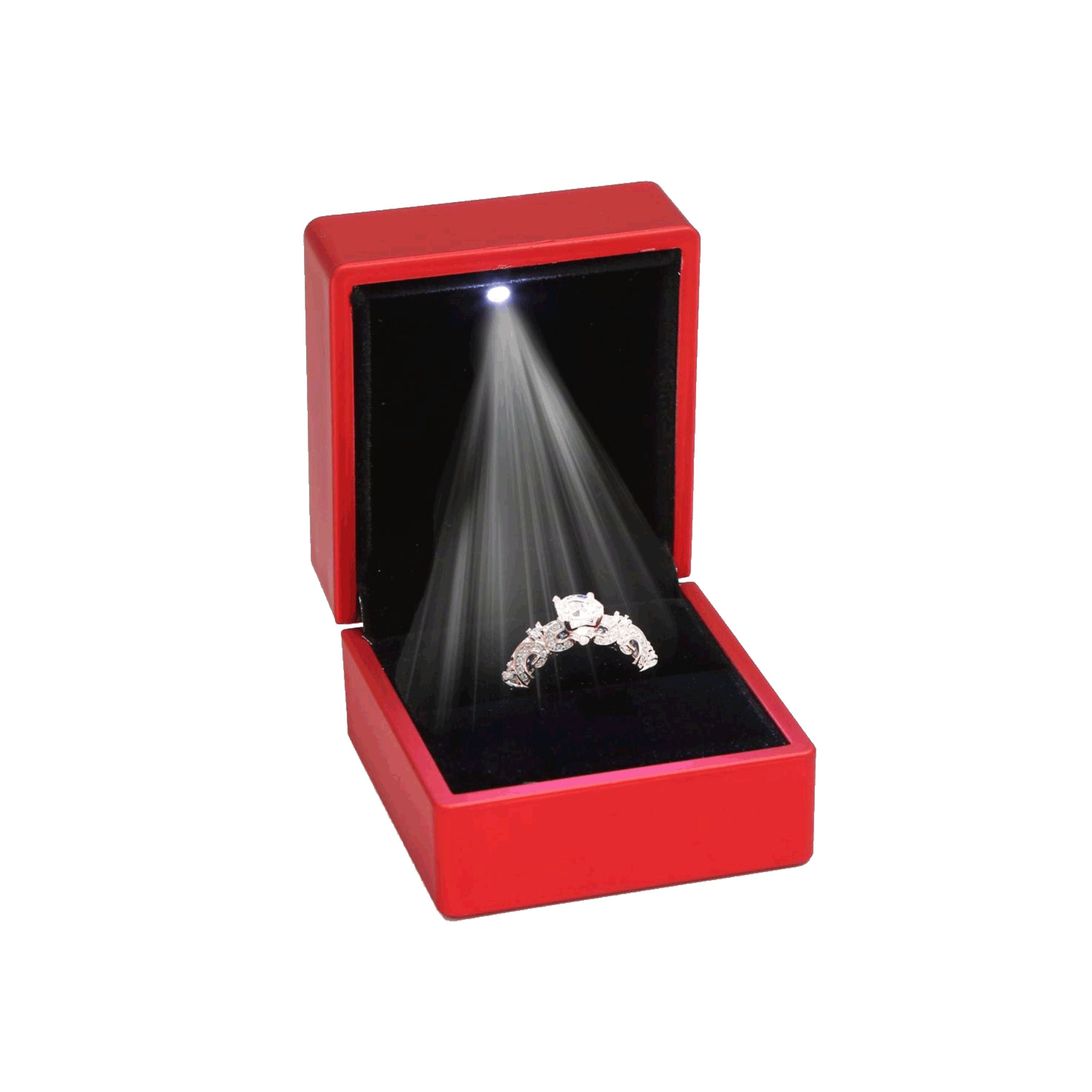 Ringbox - mit LED - Rot - Schmuckkästchen und Heiratsantrag – Zadawerk