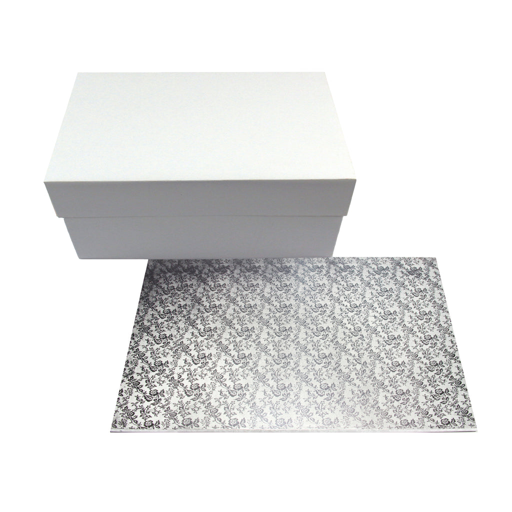 Cake Box mit MDF Board - 40x30x15 cm - Weiß