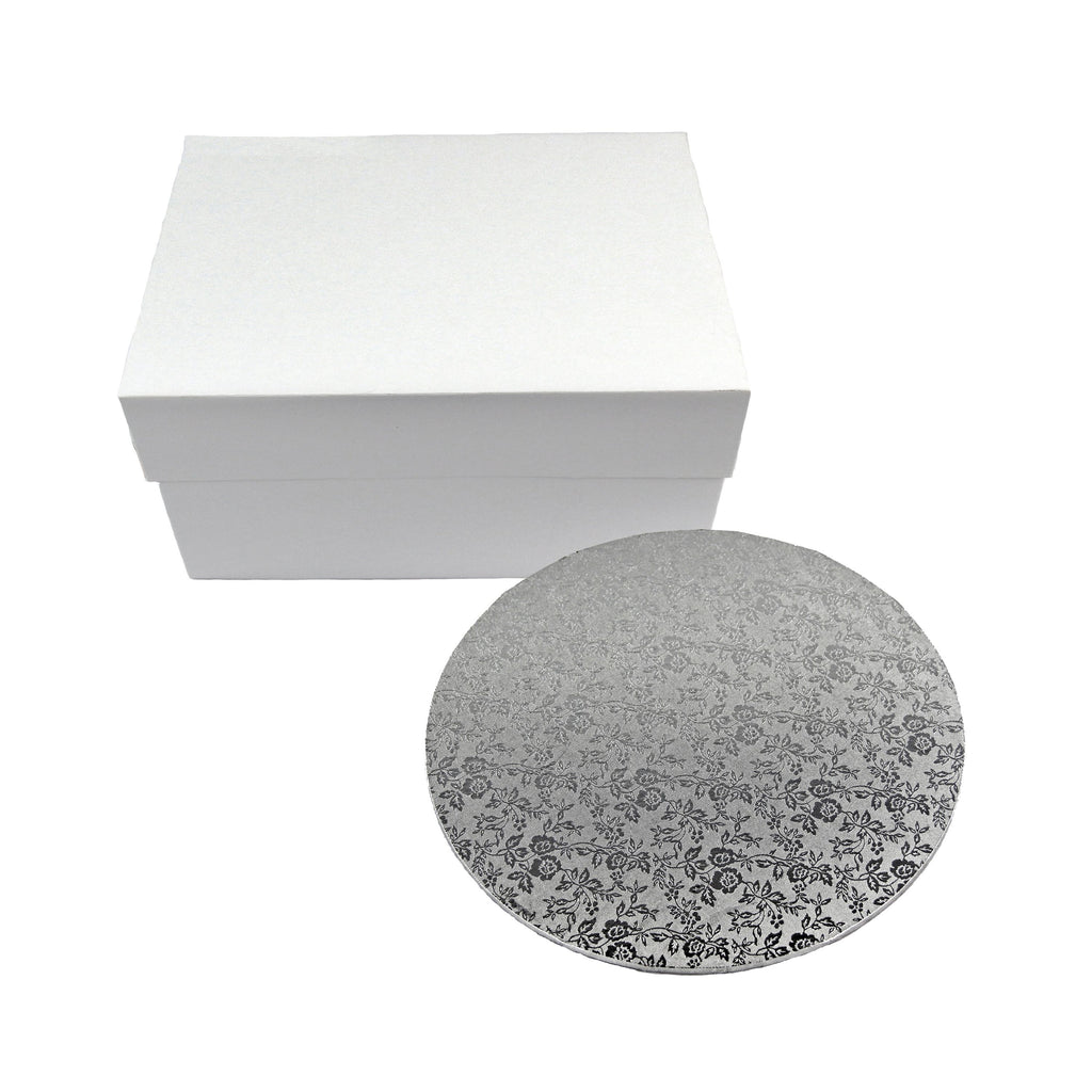 Cake Box mit MDF Board - 20x20x15 cm - Weiß