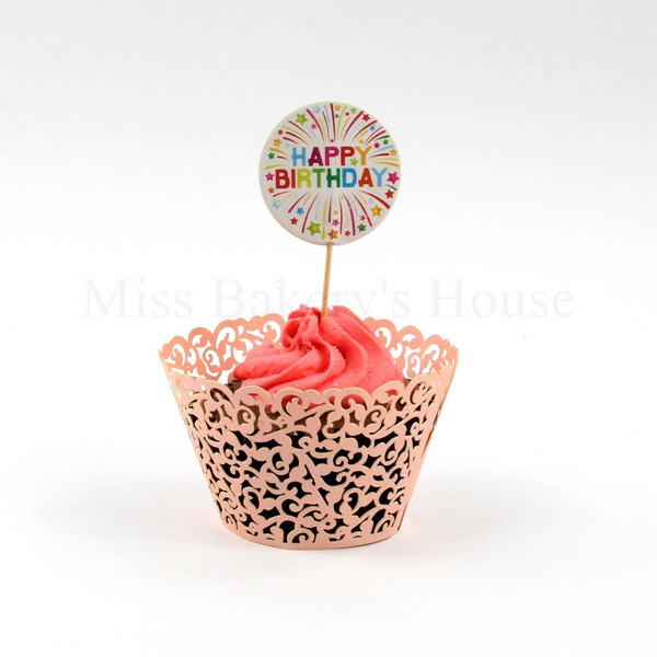 Cake Topper - Typ 08 - Happy Birthday - 25 Stück